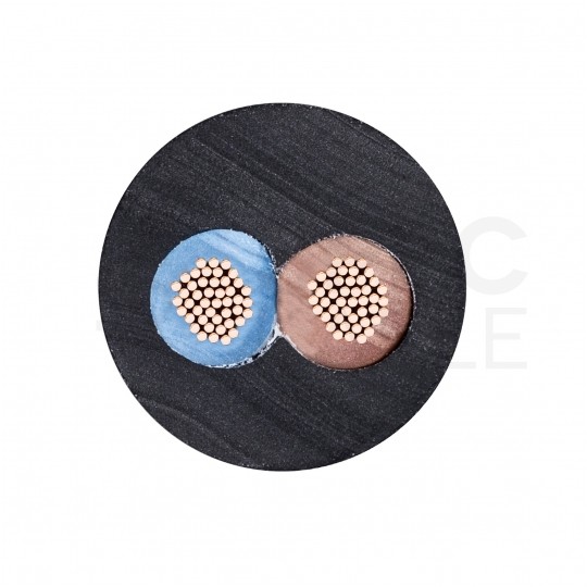 Kabel warsztatowy OWY / H05VV-F 2x1mm2 czarny 300/500V giętki linka Mercor