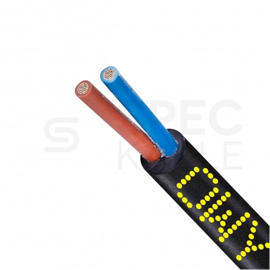 Kabel warsztatowy OWY / H05VV-F 2x1mm2 czarny 300/500V giętki linka Mercor