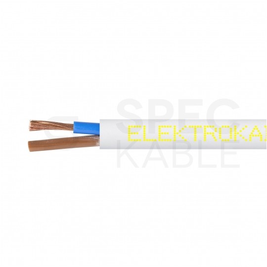 Kabel warsztatowy OWY / H05VV-F 2x2,5mm2 biały 300/500V giętki linka Elektrokabel