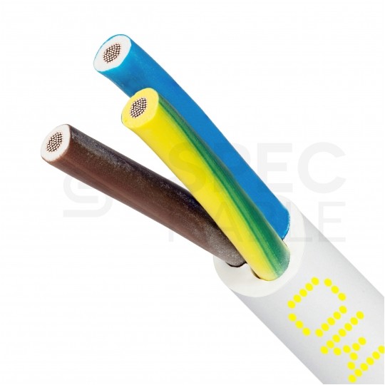 Kabel warsztatowy OWY / H05VV-F 3x0,75mm2 biały 300/500V giętki linka Elektrokabel
