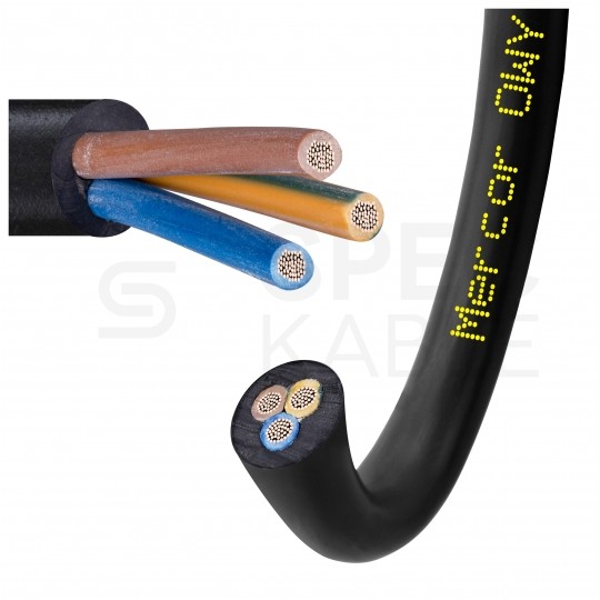 Kabel warsztatowy OWY / H05VV-F 3x1,5mm2 czarny 300/500V giętki linka Mercor