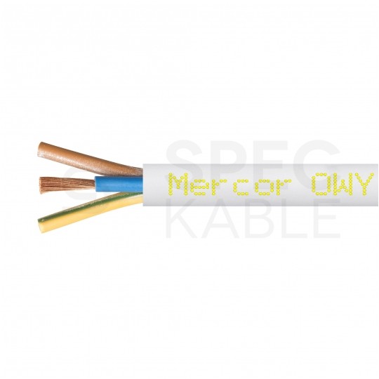 Kabel warsztatowy OWY / H05VV-F 3x2,5mm2 biały 300/500V giętki linka Mercor