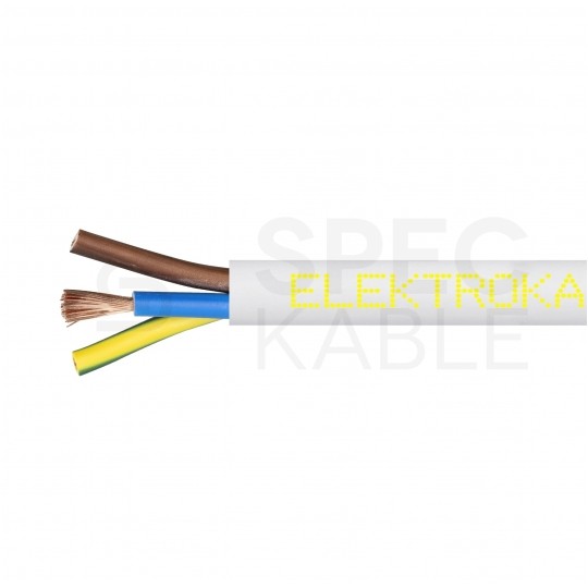 Kabel warsztatowy OWY / H05VV-F 3x6mm2 biały 300/500V giętki linka Elektrokabel