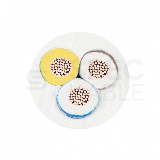 Kabel warsztatowy OWY / H05VV-F 3x6mm2 biały 300/500V giętki linka Elektrokabel