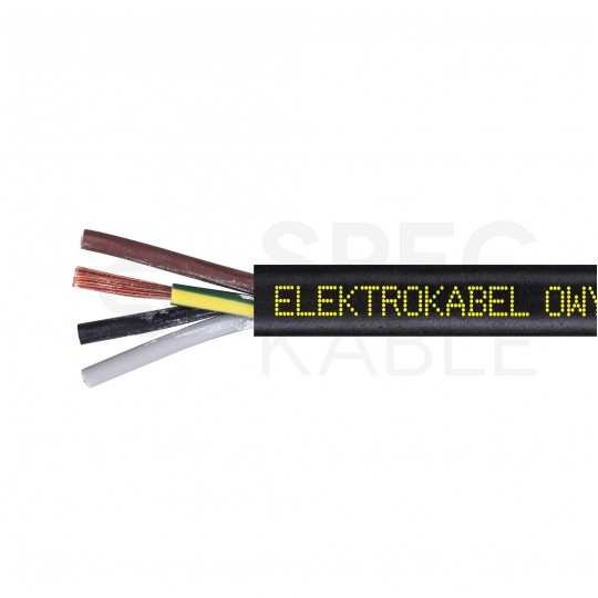 Kabel warsztatowy OWY / H05VV-F 4x0,5mm2 czarny 300/500V giętki linka Elektrokabel