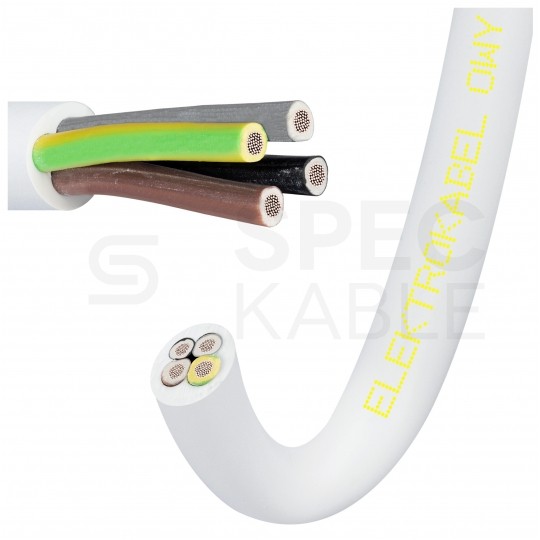Kabel warsztatowy OWY / H05VV-F 4x0,75mm2 biały 300/500V giętki linka Elektrokabel