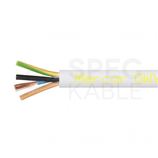 Kabel warsztatowy OWY / H05VV-F 4x1mm2 biały 300/500V giętki linka Mercor