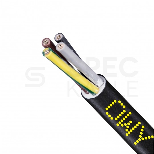 Kabel warsztatowy OWY / H05VV-F 4x1mm2 czarny 300/500V giętki linka Elektrokabel