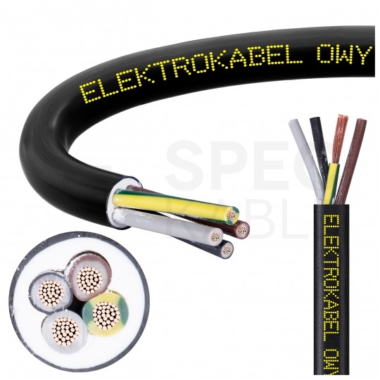 Kabel warsztatowy OWY / H05VV-F 4x1mm2 czarny 300/500V giętki linka Elektrokabel