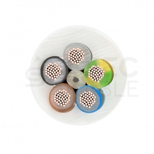 Kabel warsztatowy OWY / H05VV-F 5x1mm2 biały 300/500V giętki linka Elektrokabel