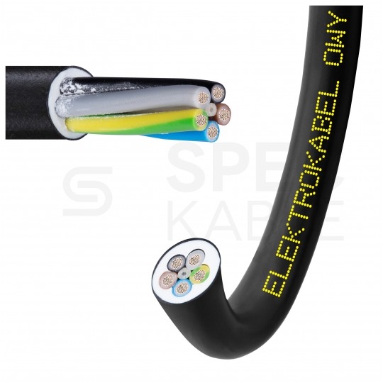 Kabel warsztatowy OWY / H05VV-F 5x1mm2 czarny 300/500V giętki linka Elektrokabel