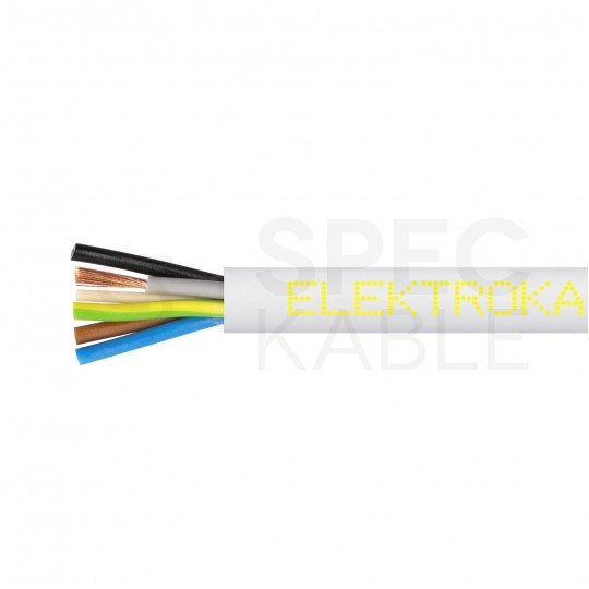 Kabel warsztatowy OWY / H05VV-F 5x2,5mm2 biały 300/500V giętki linka Elektrokabel