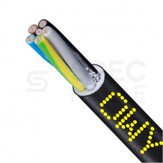 Kabel warsztatowy OWY / H05VV-F 5x2,5mm2 czarny 300/500V giętki linka Elektrokabel