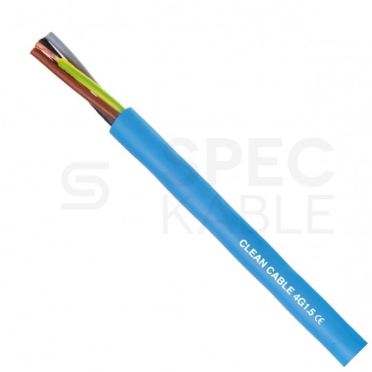 Kabel wodoodporny CLEAN CABLE 3x1,5mm2 niebieski 0,6/1kV bezhalogenowy do pomp głębinowych, wody pitnej i chlorowanej linka Helukabel