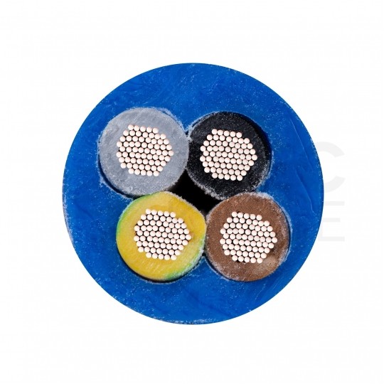 Kabel wodoodporny HELUPOWER AQUATIC 4x1,5mm2 niebieski 450/750V bezhalogenowy do pomp głębinowych, wody pitnej i słonej linka Helukabel