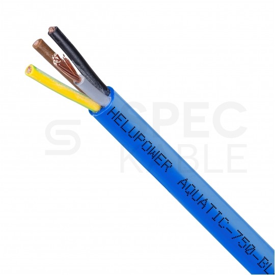 Kabel wodoodporny HELUPOWER AQUATIC 4x1,5mm2 niebieski 450/750V bezhalogenowy do pomp głębinowych, wody pitnej i słonej linka Helukabel