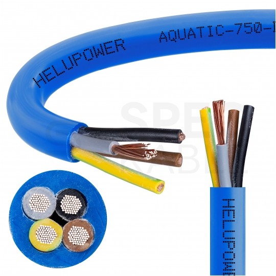 Kabel wodoodporny HELUPOWER AQUATIC 4x1,5mm2 niebieski 450/750V bezhalogenowy do pomp głębinowych, wody pitnej i słonej linka Helukabel