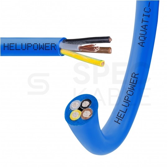 Kabel wodoodporny HELUPOWER AQUATIC 4x2,5mm2 niebieski 450/750V bezhalogenowy do pomp głębinowych, wody pitnej i słonej linka Helukabel