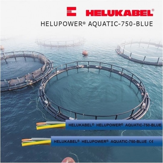 Kabel wodoodporny HELUPOWER AQUATIC 4x2,5mm2 niebieski 450/750V bezhalogenowy do pomp głębinowych, wody pitnej i słonej linka Helukabel