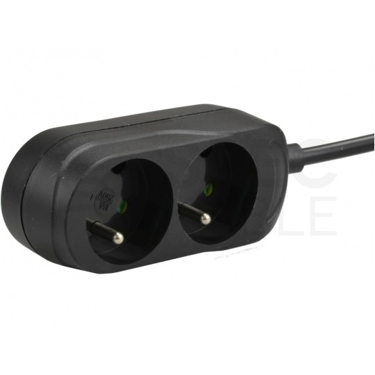 Kabel zasilający Listwa do UPS na 2 gniazda [2P+Z] z wtykiem IEC320 C14 czarna 30cm