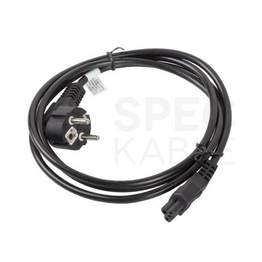 Kabel zasilający OMY do laptopa z wtyczką IEC320 C5 (koniczynka) 2,5A VDE czarny 1,8m LANBERG