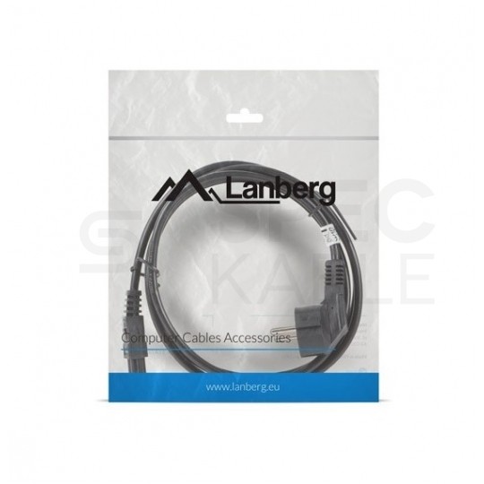 Kabel zasilający OMY do laptopa z wtyczką IEC320 C5 (koniczynka) 2,5A VDE czarny 1,8m LANBERG