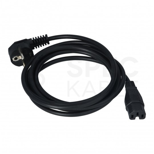 Kabel zasilający OMY do serwera z wtyczką IEC C15 10A czarny 3m