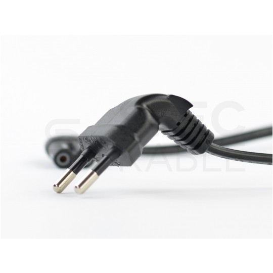 Kabel zasilający OMYp do sprzętu Audio i RTV z wtyczką kątową IEC320 C7 (ósemka) 2,5A czarny 0,75m