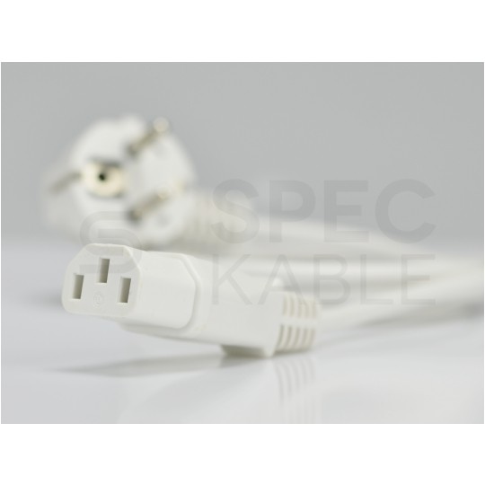 Kabel zasilający OWY do komputera z wtyczką IEC320 C13 10A biały 3m