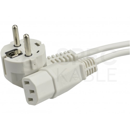 Kabel zasilający OWY do komputera z wtyczką IEC320 C13 10A biały 5m