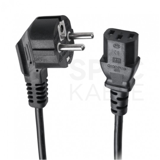 Kabel zasilający OWY do komputera z wtyczką IEC320 C13 10A czarny 1m
