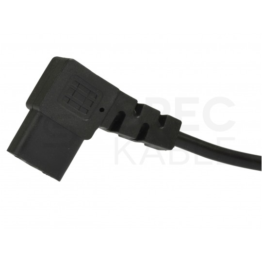 Kabel zasilający OWY do komputera z wtyczką kątową IEC320 C13 10A czarny 1,5m