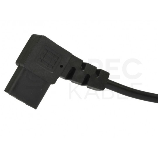 Kabel zasilający OWY do komputera z wtyczką kątową IEC320 C13 10A czarny 1,8m
