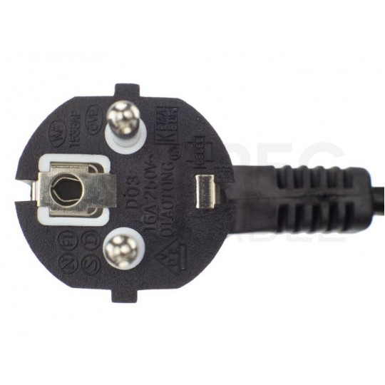 Kabel zasilający OWY do komputera z wtyczką kątową IEC320 C13 10A czarny 3m