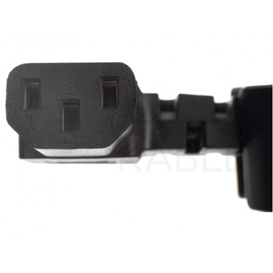 Kabel zasilający OWY do komputera z wtyczką kątową IEC320 C13 10A czarny 3m