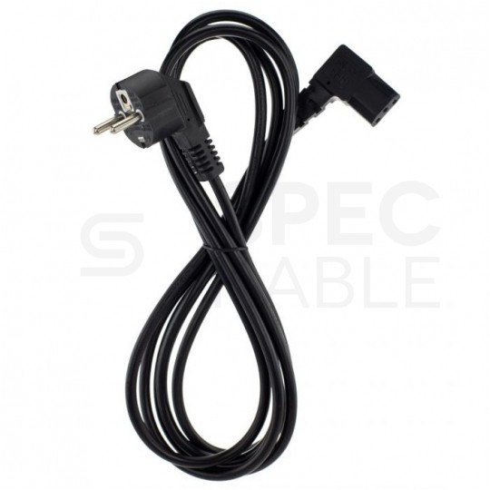Kabel zasilający OWY do komputera z wtyczką kątową IEC320 C13 10A czarny 3m