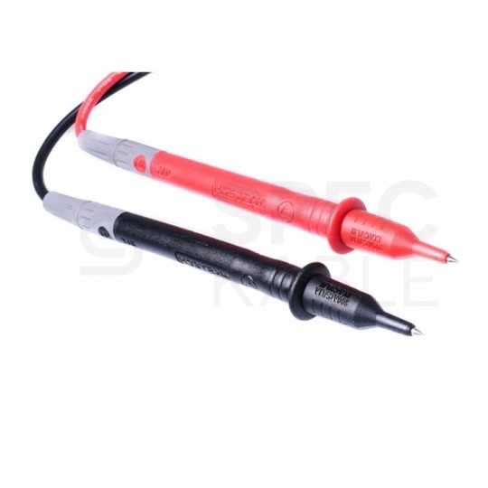 Kable przewody pomiarowe do miernika (wtyk kątowy / Sonda pomiarowa) 2x 1m czarny + czerwony Mastech T-3030