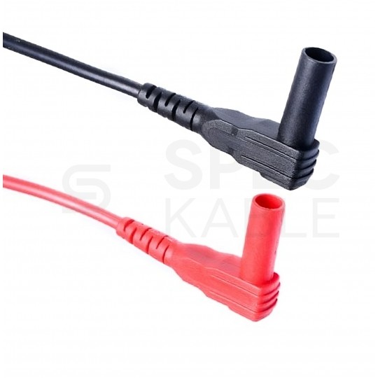 Kable przewody pomiarowe do miernika (wtyk kątowy / Sonda pomiarowa) 2x 1m czarny + czerwony Mastech T-3030