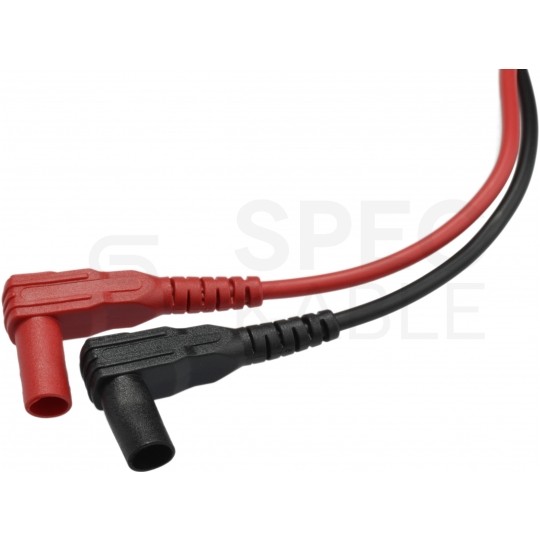 Kable przewody pomiarowe do miernika (wtyk kątowy / Sonda pomiarowa) HQ 2x 0,8m czarny + czerwony T-3033 MASTECH