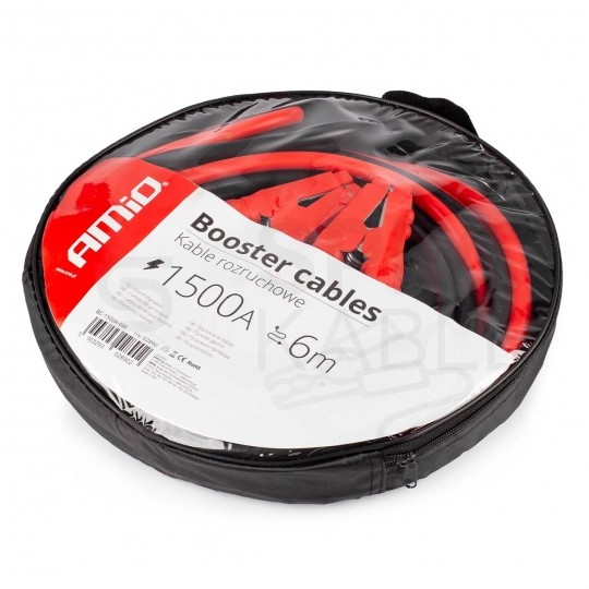 Kable przewody rozruchowe elastyczne + pokrowiec 1500A 2x6m AMIO