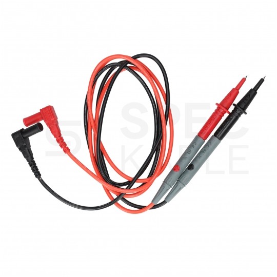 Kable silikonowe przewody pomiarowe do miernika (wtyk kątowy / Sonda pomiarowa) 2x 1m czarny + czerwony FORSCHER FC3001
