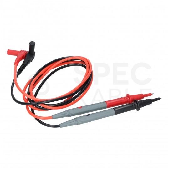 Kable silikonowe przewody pomiarowe do miernika (wtyk kątowy / Sonda pomiarowa) 2x 1m czarny + czerwony FORSCHER FC3001