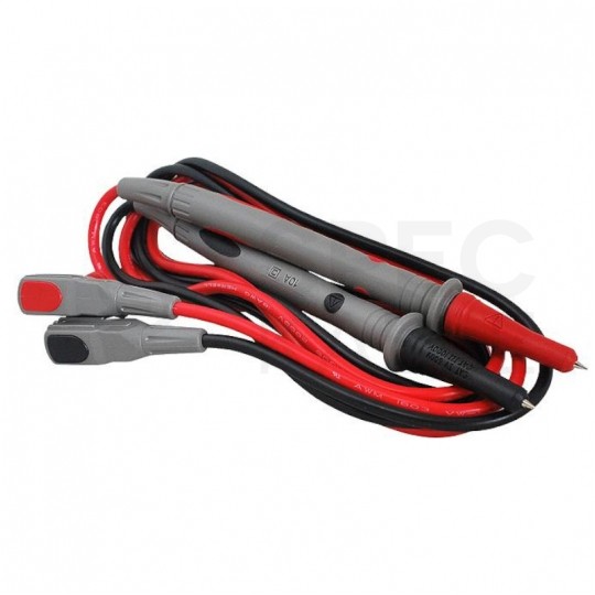 Kable silikonowe przewody pomiarowe do miernika (wtyk kątowy / Sonda pomiarowa) 2x 1m czarny + czerwony UNI-T L23A