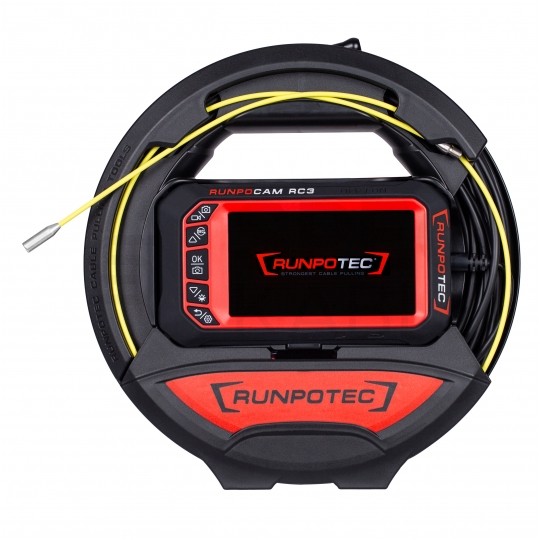 Kamera inspekcyjna endoskopowa wielofunkcyjna 15m w zestawie z rabletem na kasecie, akcesoriami RUNPOCAM RC3 RUNPOTEC
