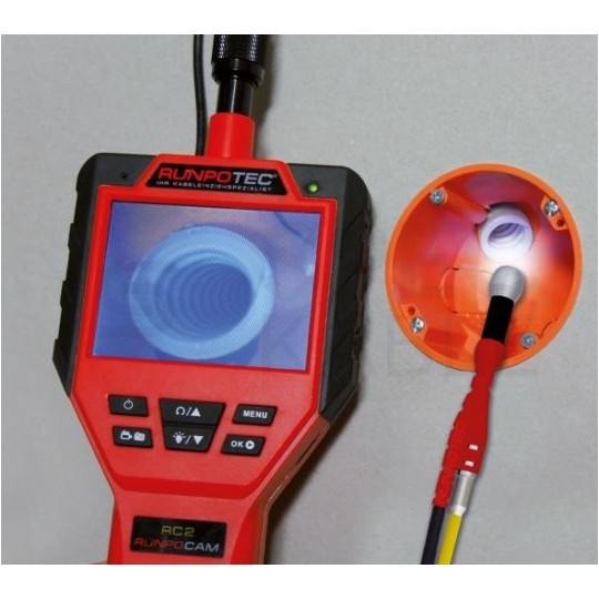 Kamera inspekcyjna endoskopowa wielofunkcyjna 30m w zestawie z akcesoriami i walizką RUNPOCAM RC2 RUNPOTEC
