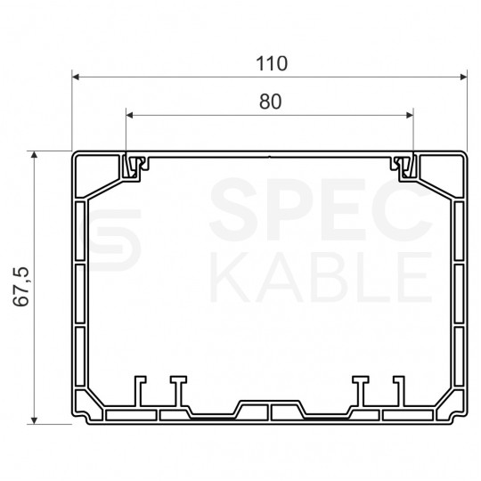 Kanał parapetowy dwuścienny PK 110x65 HF HD bezhalogenowy KOPOS do instalacji modułów 45x45mm Mediabox