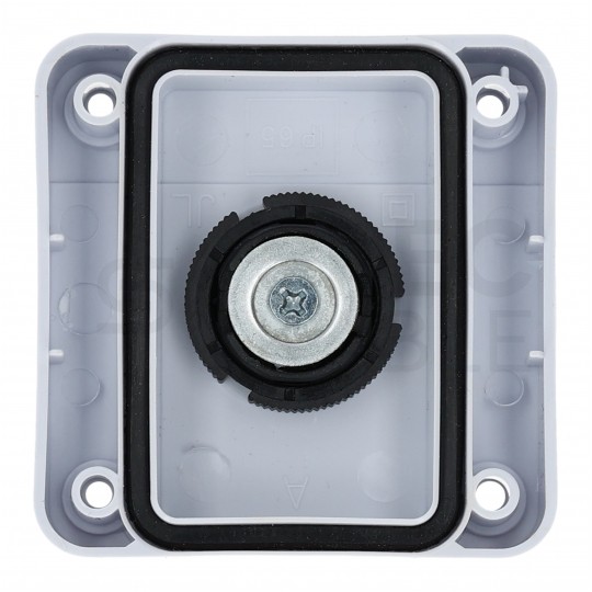 Kaseta sterownicza, obudowa z przyciskiem awaryjnym grzybkowym IP65 biała kompletna ADELID AS22-W01-ES542