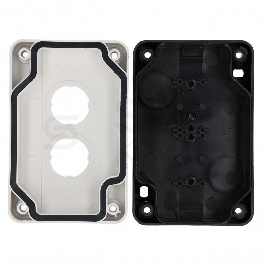 Kaseta sterownicza, obudowa z pustymi otworami na 2 przyciski IP65 biała ADELID AS22-W02