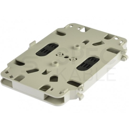 Kaseta światłowodowa FO z pokrywą i uchwytami na 12 spawów szara NEKU