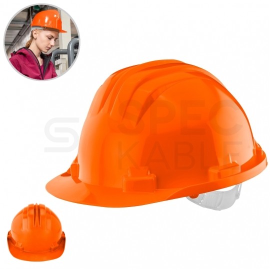 Kask ochronny budowlany atestowany, pomarańczowy HDPE NEO 97-205